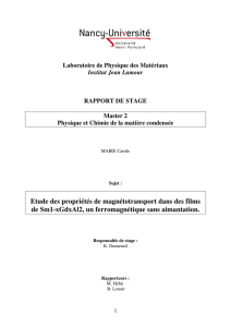 Etude des propriétés de magnétotransport dans des films de Sm1