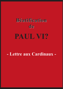 Lettre aux Cardinaux