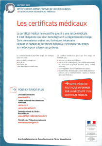 Les certificats médicaux - Fédération des Médecins de France