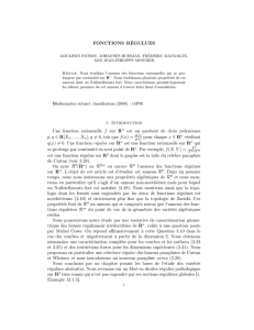 FONCTIONS RÉGULUES 1. Introduction Une fonction rationnelle f