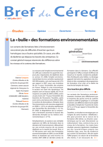 La « bulle » des formations environnementales