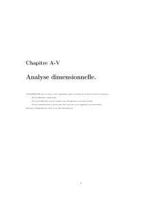Analyse dimensionnelle. - Cours de physique théorique, historique