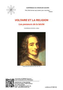 Les penseurs de la laicité, Voltaire et la religion