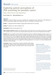 Exploring patient perceptions of PSA screening for prostate cancer