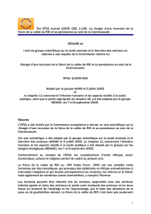 The EFSA Journal (2005) 238, 1-128. «Le danger d`une