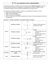 TP n°10 : représentation des molécules organiques