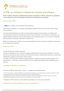 Le PIB, un indicateur contesté de l`activité économique