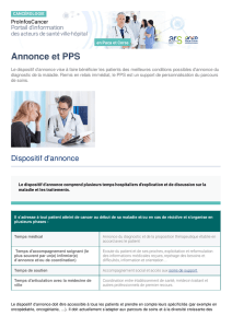 Annonce et PPS | Portail ProInfosCancer
