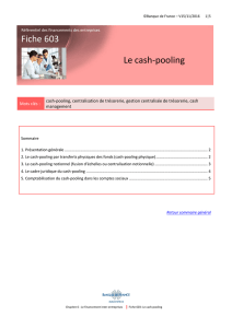N°603 - Le cash-pooling - Entreprises