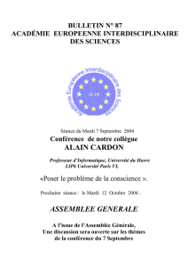 Bulletin n° 87 - Académie Européenne Interdisciplinaire des Sciences