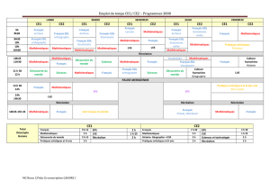 Emploi du temps CE1 CE2 4,5 jours