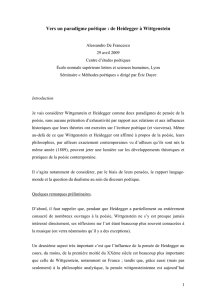 Vers un paradigme poétique : de Heidegger à Wittgenstein