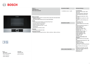 Bosch BER634GS1 Micro-onde encastrable Version antérieure