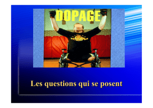 Dopage. Questions