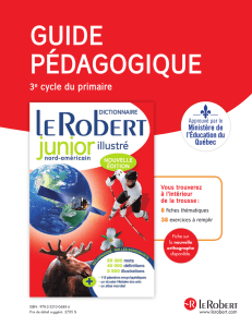 Le Robert Junior, fiche pédagogique pour le