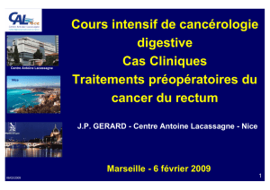 Cours intensif de cancérologie digestive Cas Cliniques Traitements