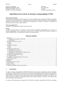 Algorithmes de la syntaxe de message cryptographique (CMS)