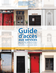 Guide d`accès aux services - CRDITED du Saguenay-Lac-Saint-Jean