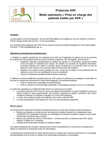 Protocole AVK Mode opératoire « Prise en charge des patients