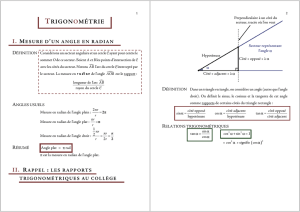 12- Trigonométrie - Cours - Version courte