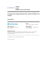 A propos du comportement des verbes trilitères en somali