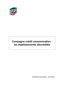 Campagne crédit consommation - UFC