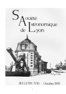 Bulletin N°39 Octobre 1995 - Société Astronomique de Lyon