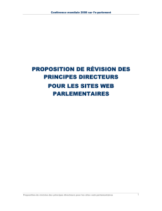 proposition de révision des principes directeurs pour les sites web
