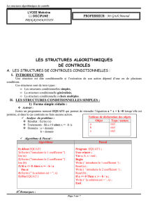 les structures algorithmiques de controles