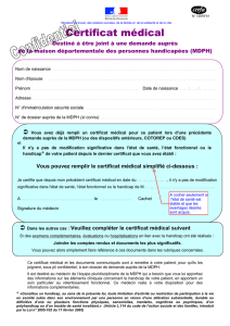 Certificat médical MDPH annoté