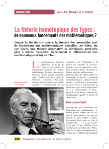 La théorie des types homotopique