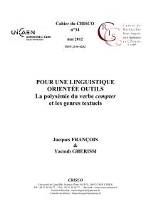 La polysémie du verbe compter et les genres textuels