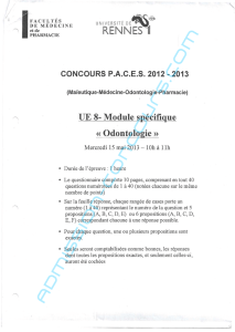 Paces 2013 UE8 (odontologie) - Admission aux Concours STAPS