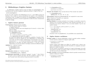 I. Bibliothèque d`algèbre linéaire