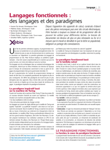 Langages fonctionnels : des langages et des paradigmes
