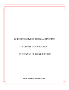 Guide des services pharmaceutiques en centre d`hébergement et de