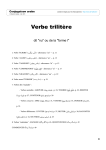 Verbe trilitère - Arabe en ligne pour les francophones