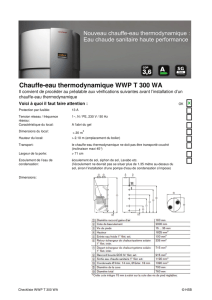 Chauffe-eau thermodynamique WWP T 300 WA