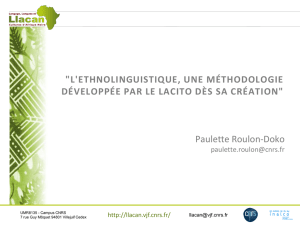 Paulette Roulon-Doko "L`ETHNOLINGUISTIQUE, UNE