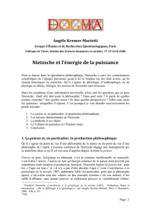 Nietzsche et l`énergie de la puissance