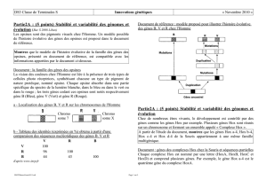 Partie2A : (5 points) Stabilité et variabilité des génomes et Partie2A