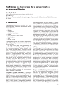 Problèmes médicaux lors de la consommation de