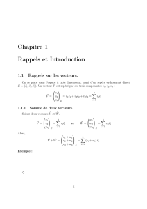 Chapitre 1 Rappels et Introduction