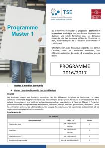 Master 1 - L`École d`économie de Toulouse