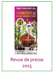 Revue de presse 2015 - Les Concerts d`été du Parc Chanoine