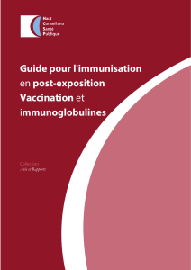 Guide pour l`immunisation en post-exposition. Vaccination et