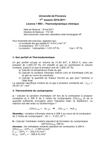 exam 2010-11 thermochimie TC