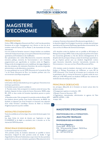 magistere d`economie - Université Paris 1 Panthéon
