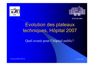 Evolution des plateaux techniques, Hôpital 2007