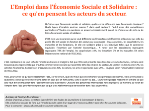 L`Emploi dans l`Économie Sociale et Solidaire